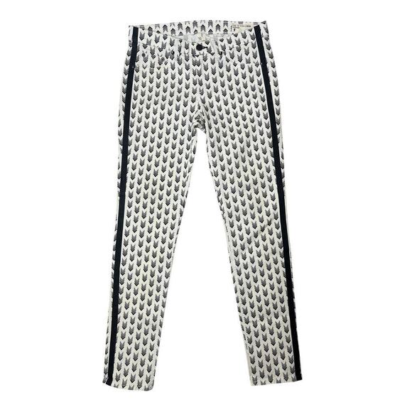 Rag & Bone For Intermix White/Black Arrow Tuxedo Stripe Boho Hipster sz 29 - Picture 1 of 12